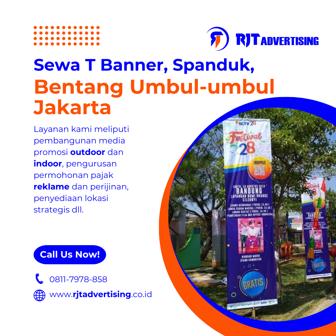 Sewa T banner spanduk bentang umbul umbul jakarta